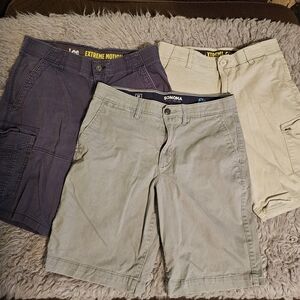 Men's Cargo Shorts - Gray, Tan And Dark Gray Size 32